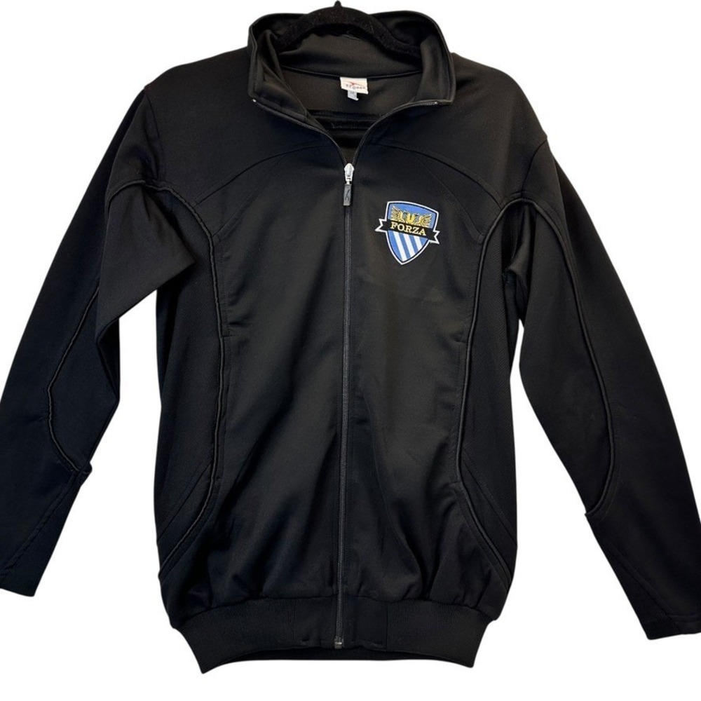Forza Soccer Club Black Track Jacket Full Zip Athletic Warm Up Youth Large